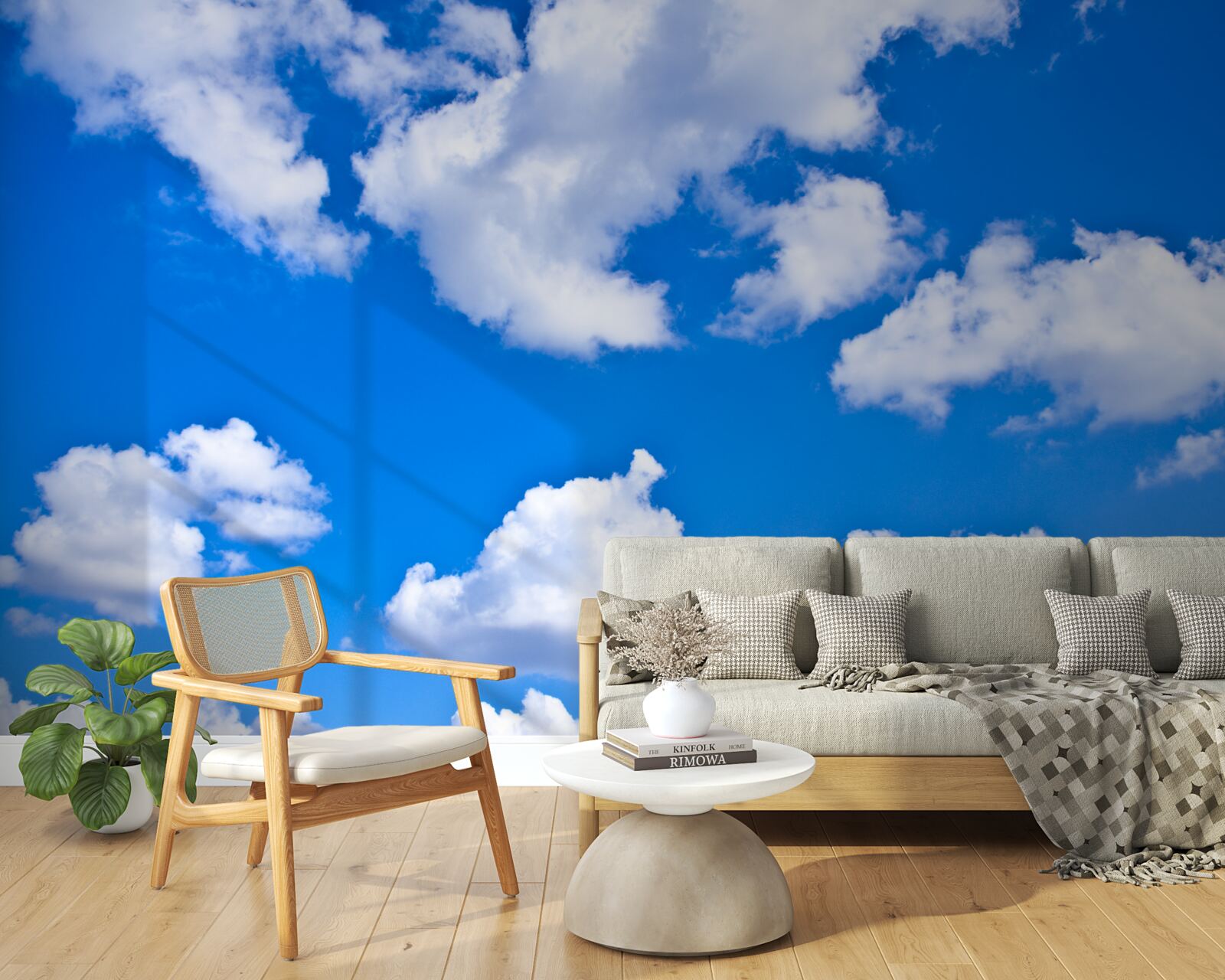 Fototapeten Wolken schweben am blauen Himmel
