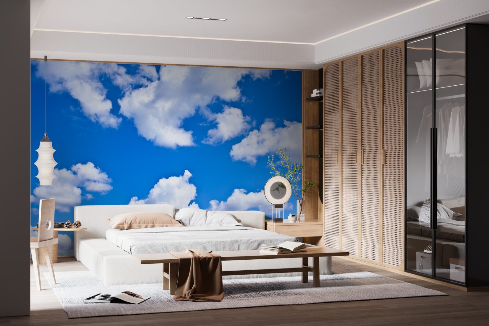 Fototapeten Wolken schweben am blauen Himmel