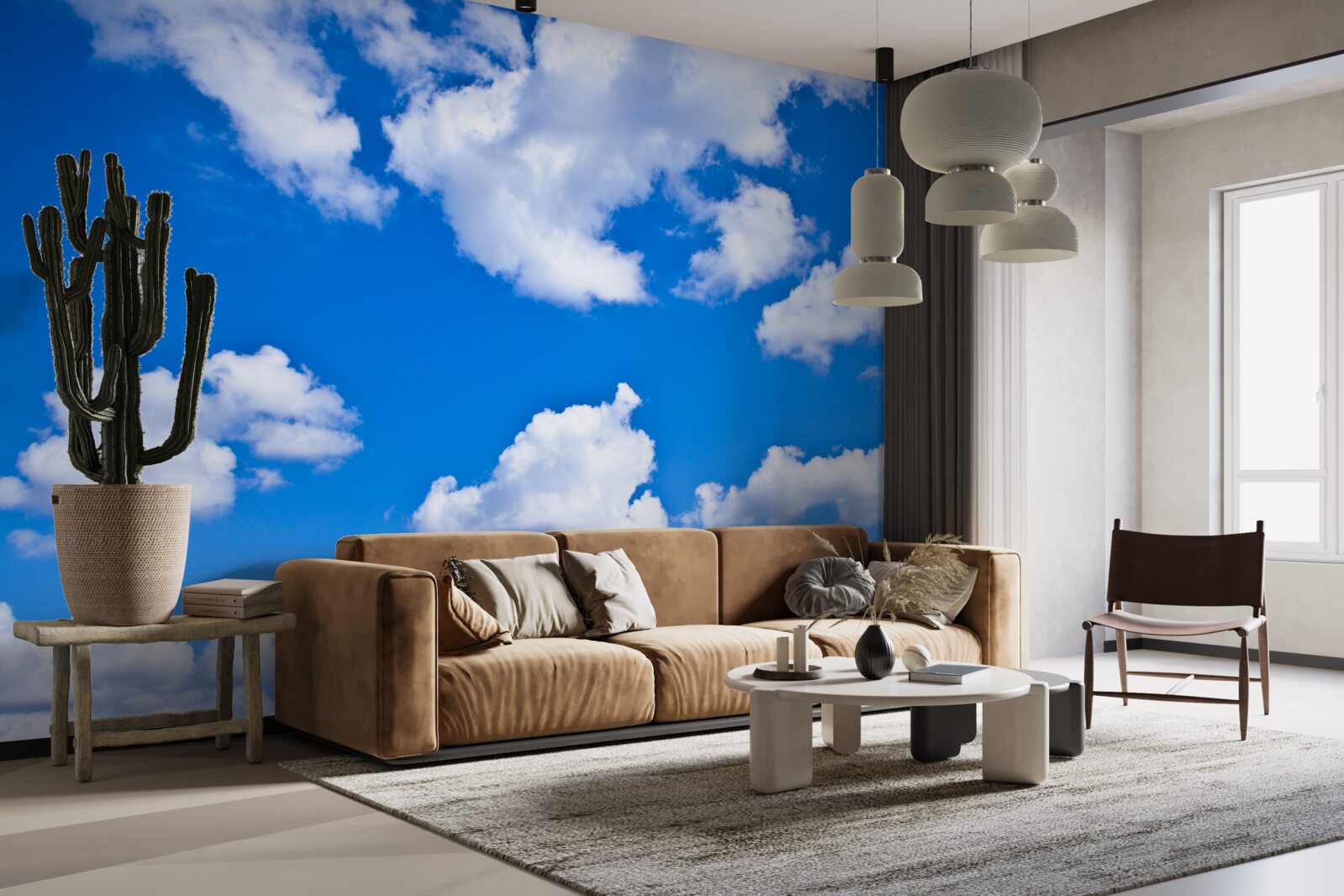 Fototapeten Wolken schweben am blauen Himmel