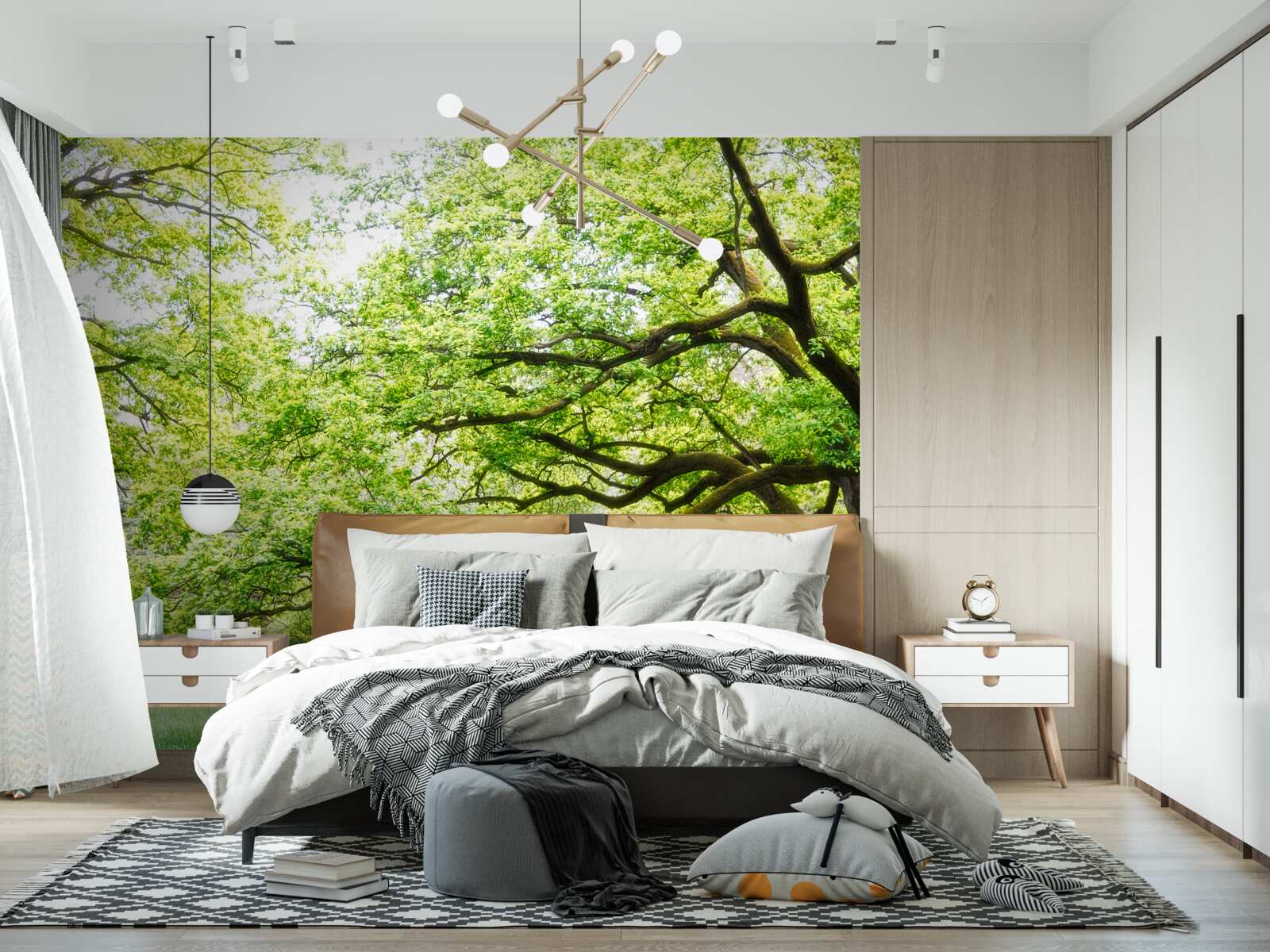 Fototapeten Alter Baum mit grünen Blättern