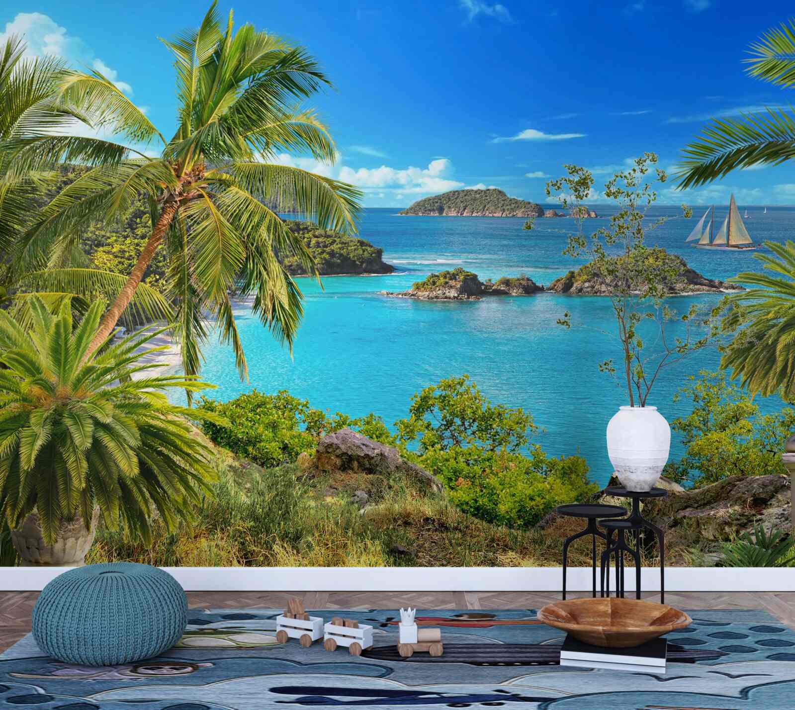 Fototapeten Azure -Wasser der Insel in den Tropen