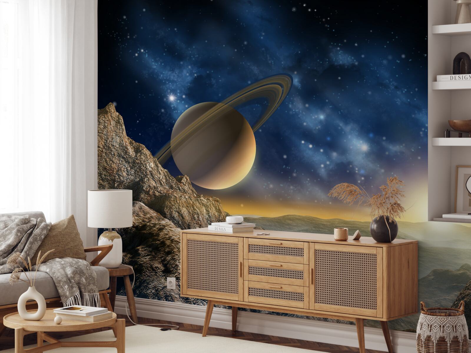 Fototapeten Abstraktion mit einem Planetenmotiv