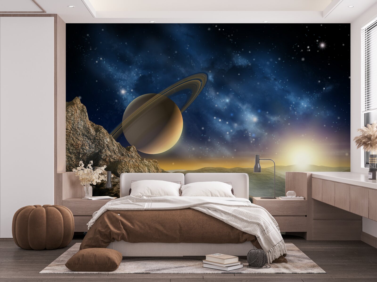 Fototapeten Abstraktion mit einem Planetenmotiv
