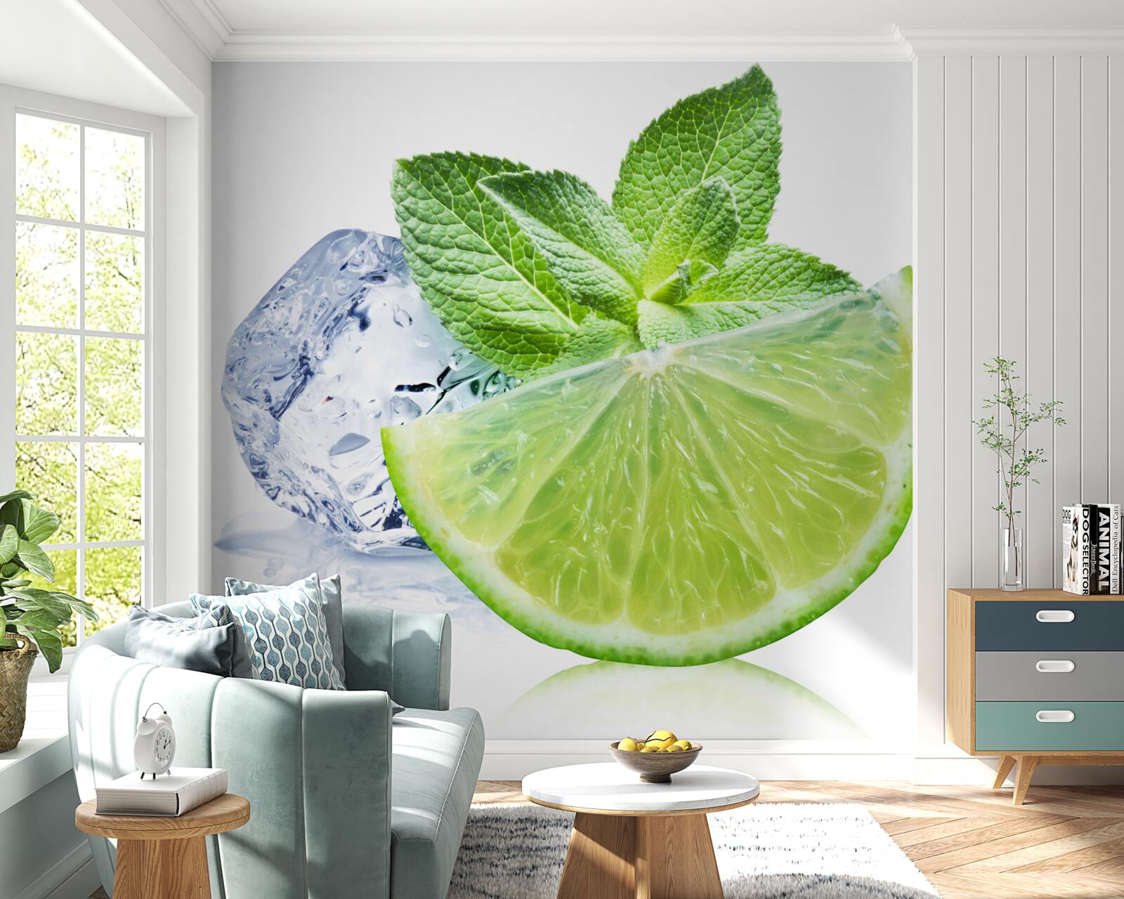Fototapeten Limette und Minzcocktail