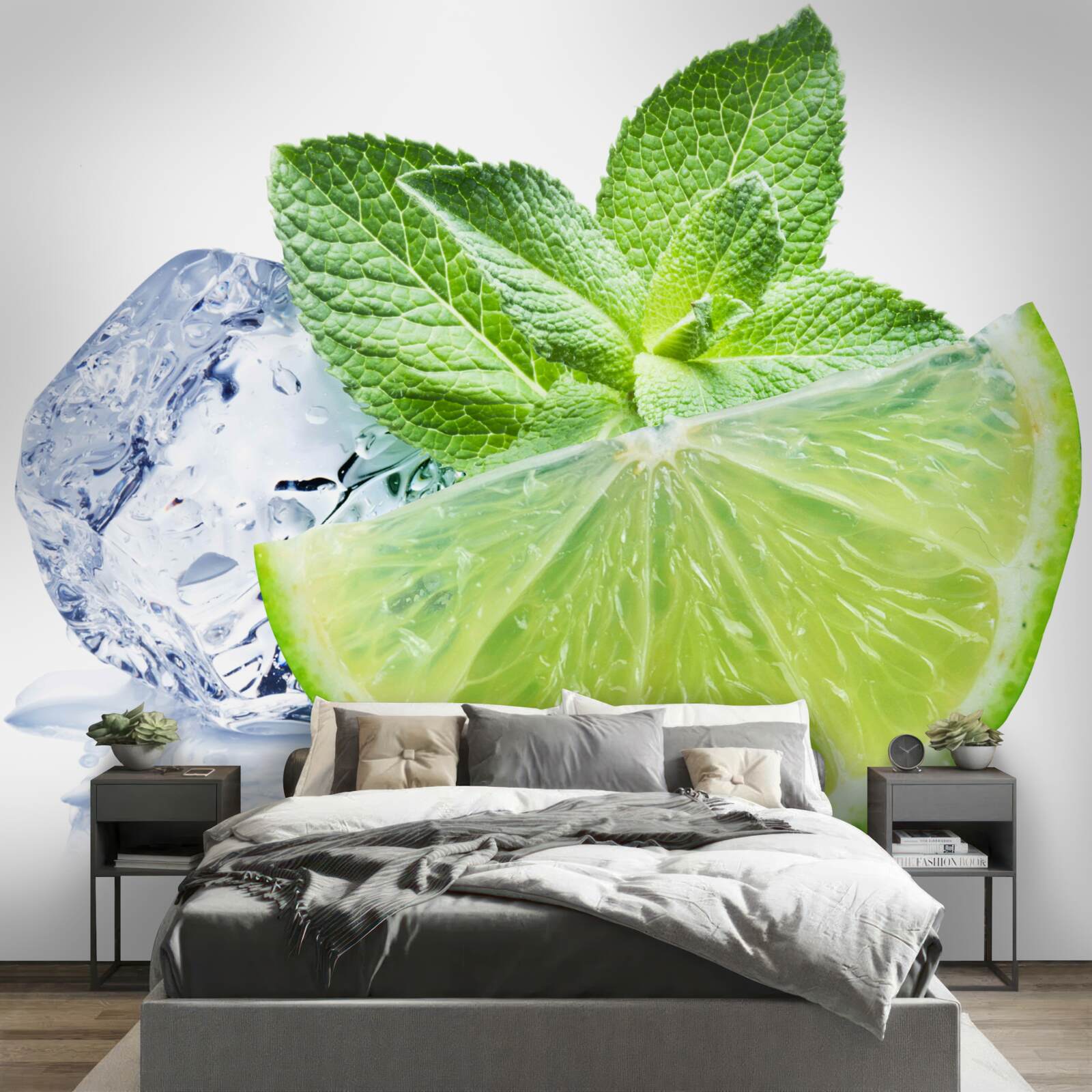 Fototapeten Limette und Minzcocktail