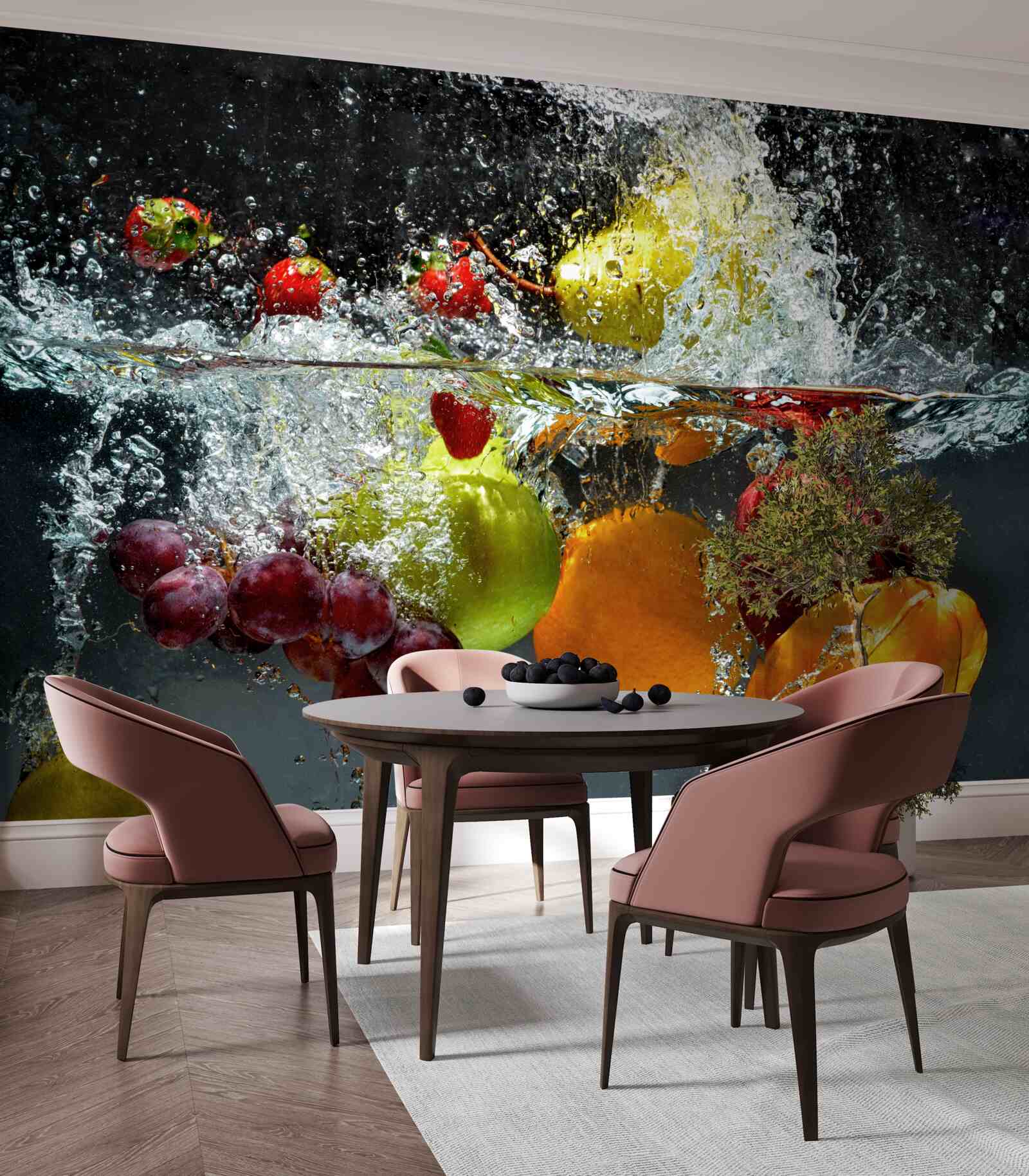Fototapeten Gemüse und Obst unter Wasser