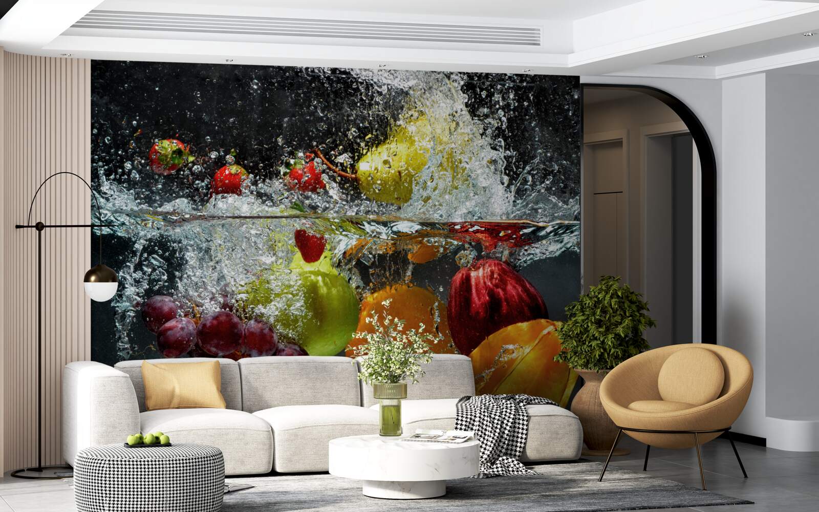 Fototapeten Gemüse und Obst unter Wasser