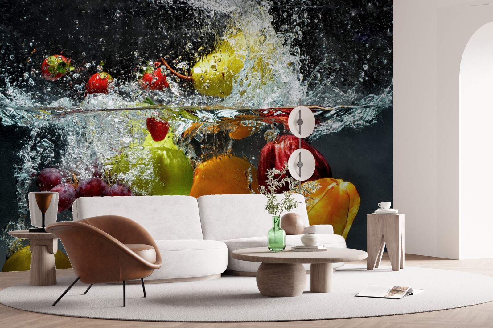Fototapeten Gemüse und Obst unter Wasser