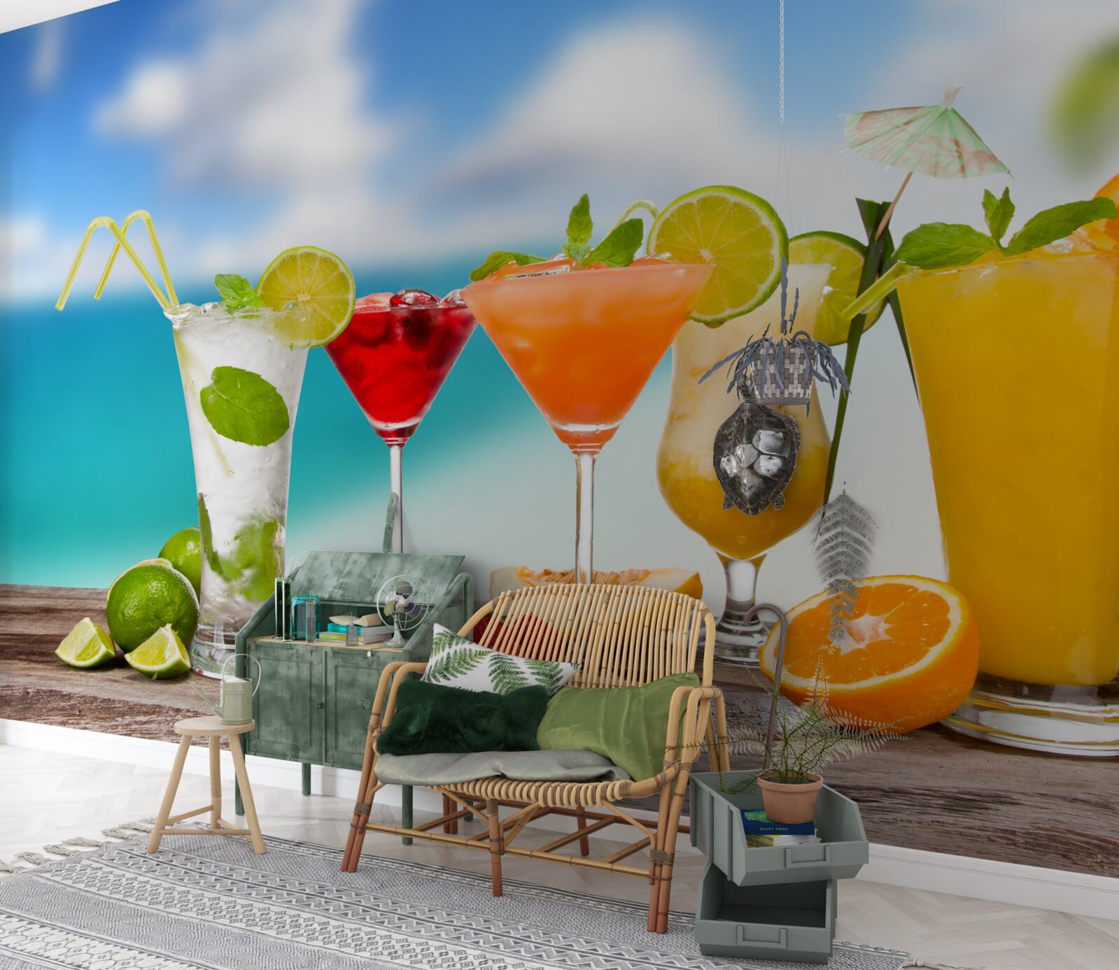 Fototapeten Tropische Cocktails für den Sommer