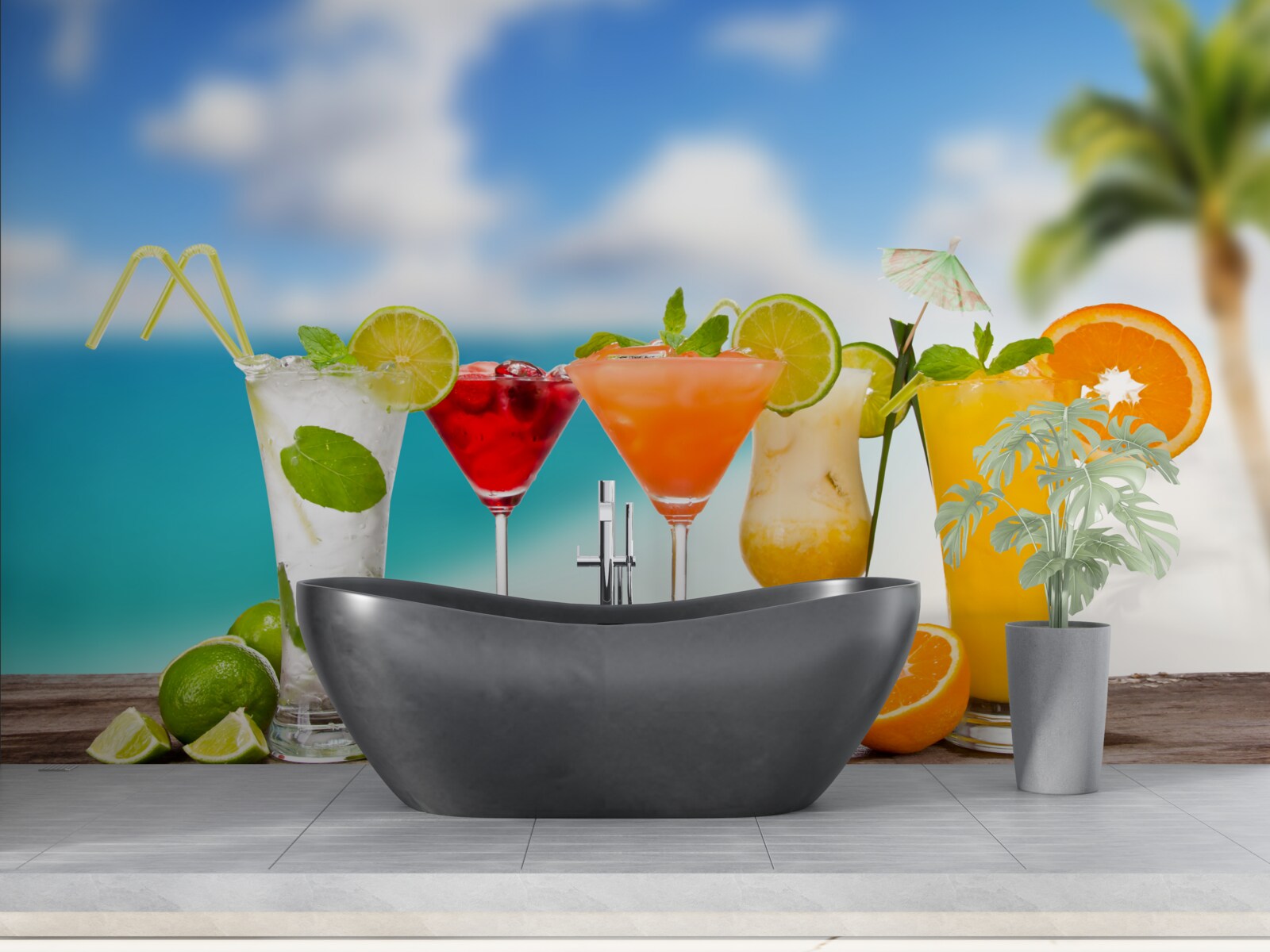Fototapeten Tropische Cocktails für den Sommer
