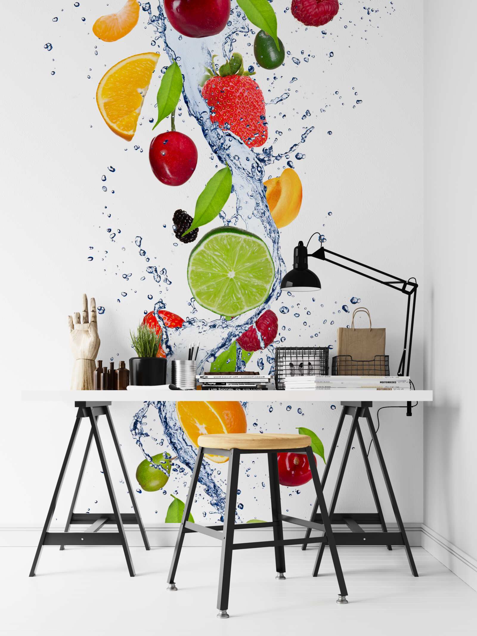 Fototapeten Wasser- und Obstgetränk