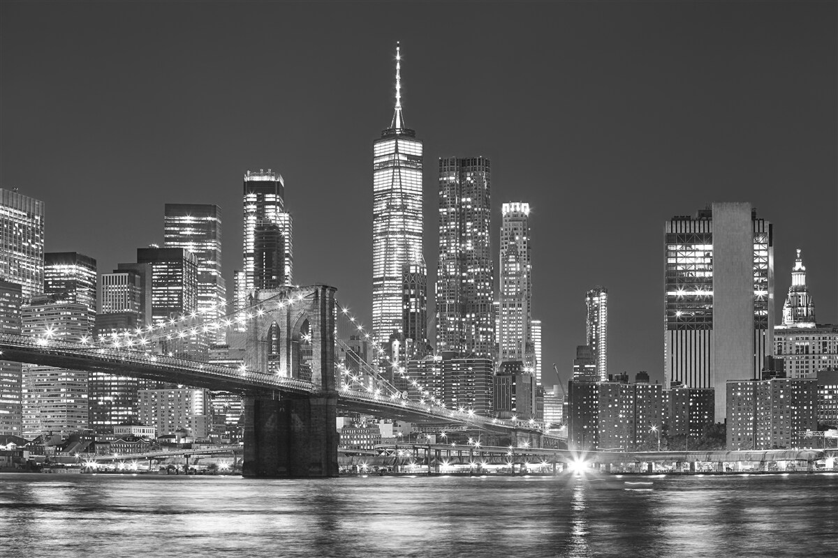Fototapeten Abendblick auf die Manhattan -Brücke