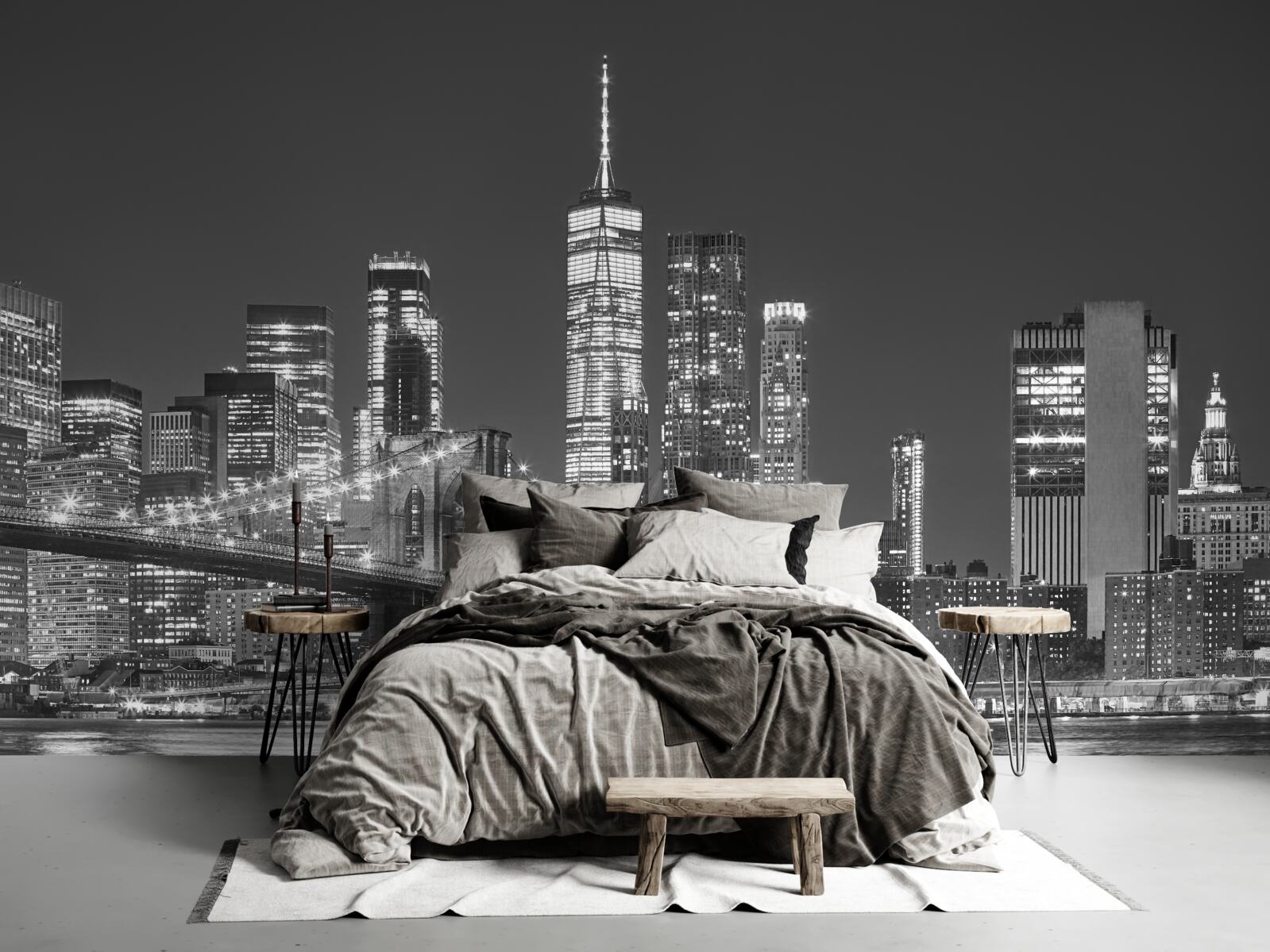 Fototapeten Abendblick auf die Manhattan -Brücke