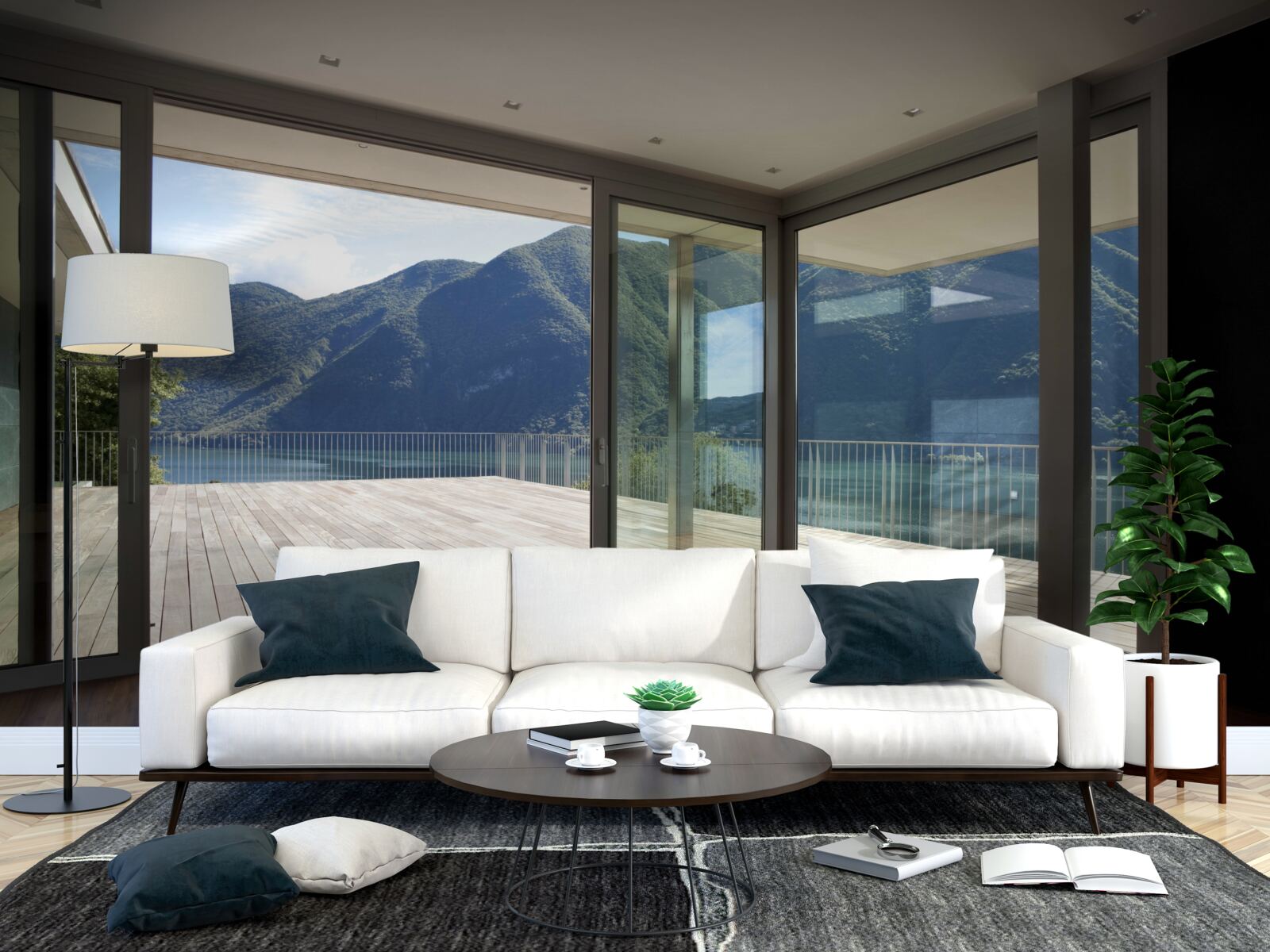 Fototapeten Ein wunderbarer Panoramablick von der Terrasse