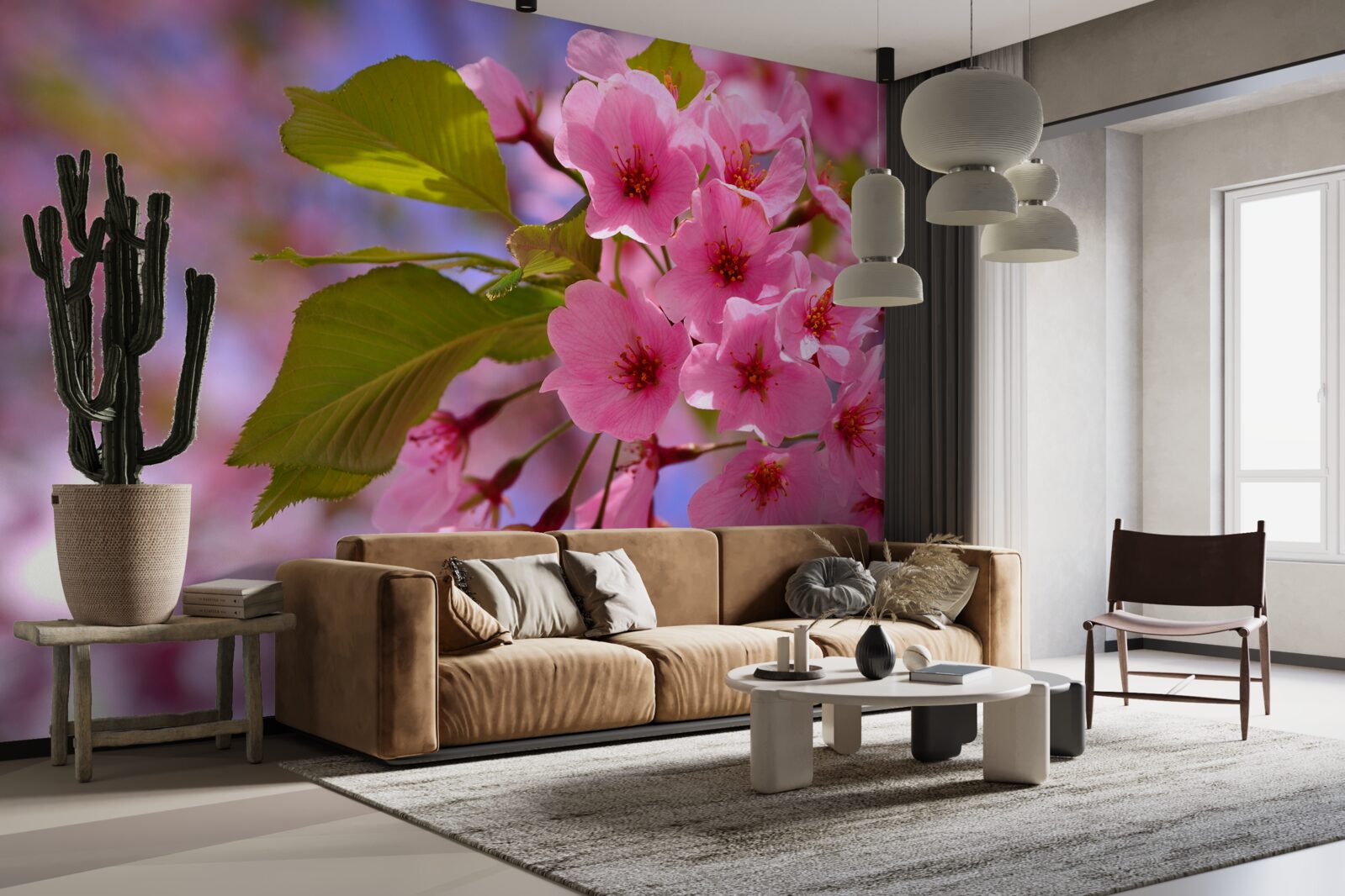 Fototapeten Sakura große Knospen blühen im Frühling