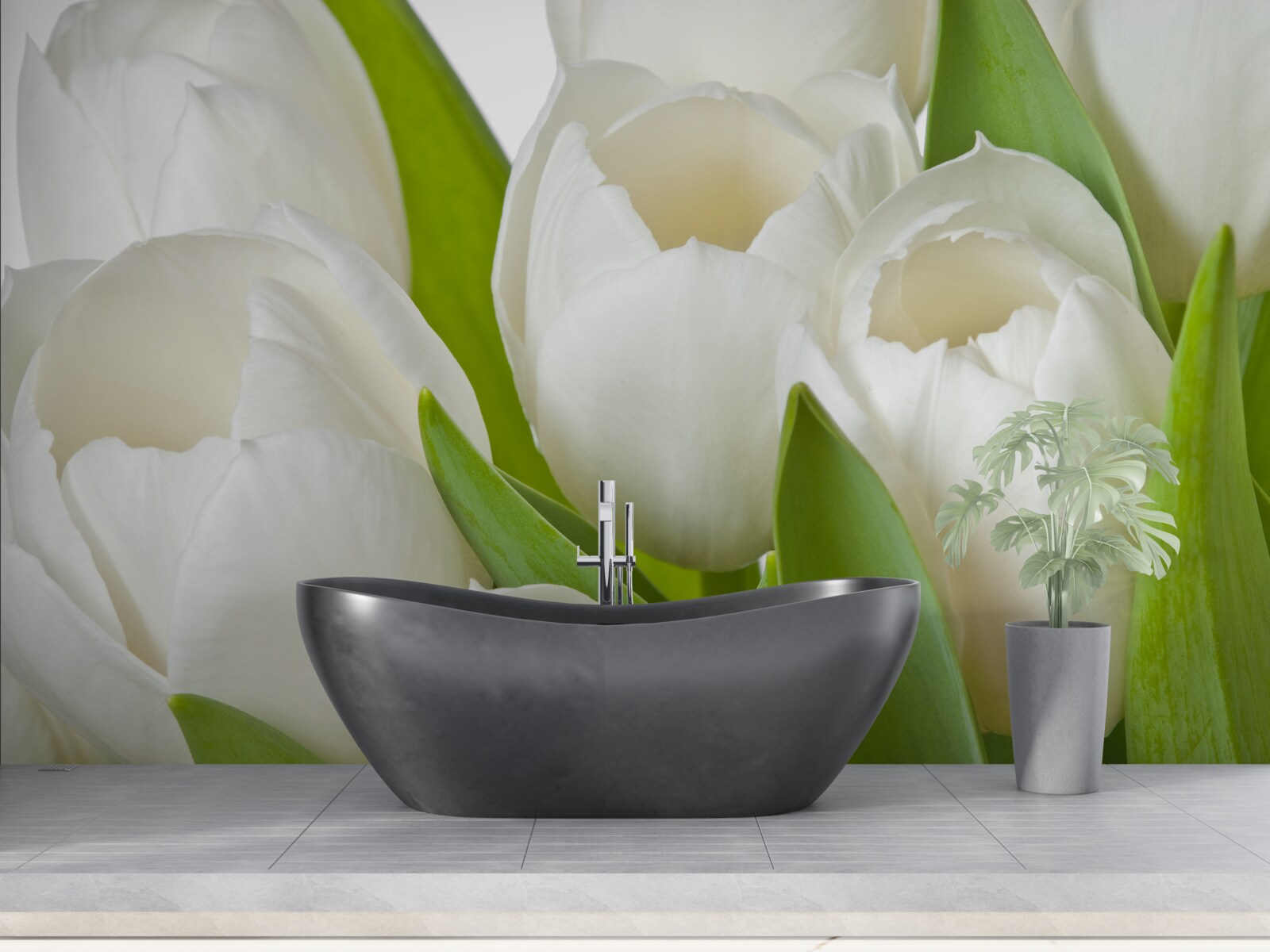 Fototapeten Elegante Zusammensetzung hoch entwickelter Tulpen