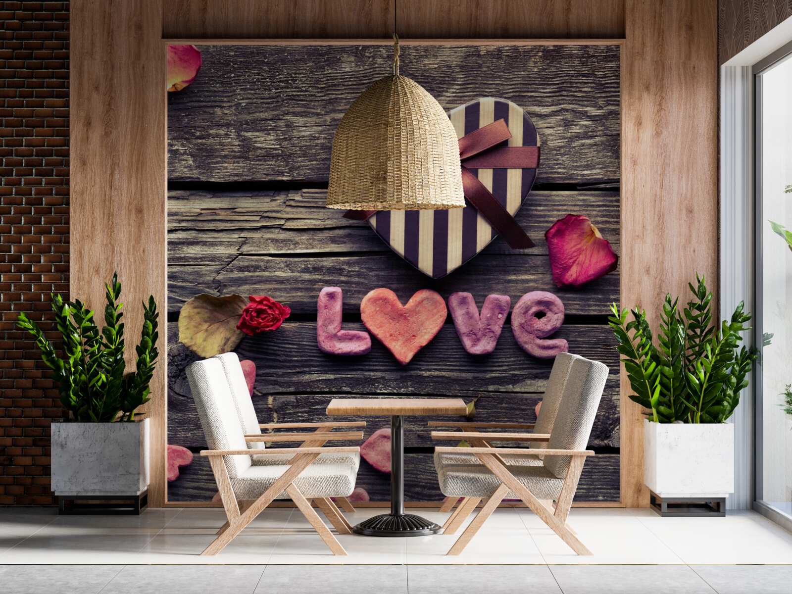 Fototapeten Eine Herzschachtel mit der Inschrift "Liebe"