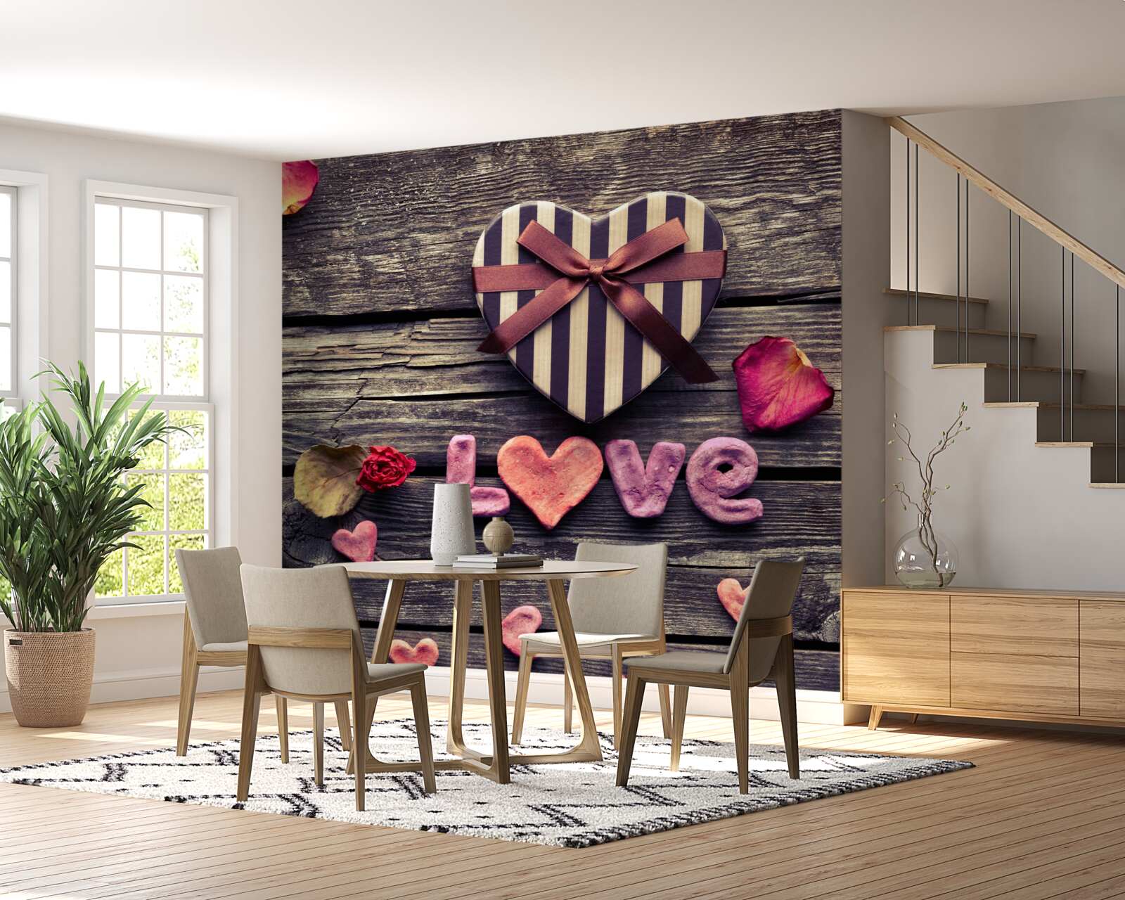 Fototapeten Eine Herzschachtel mit der Inschrift "Liebe"