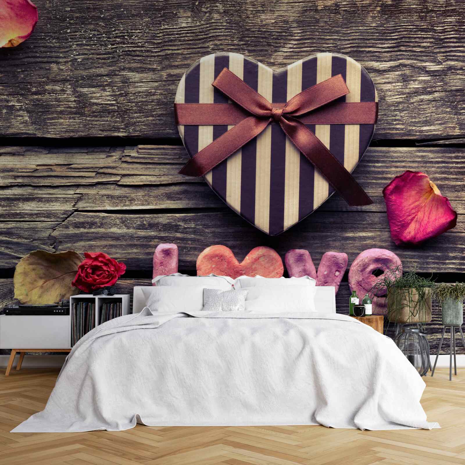 Fototapeten Eine Herzschachtel mit der Inschrift "Liebe"