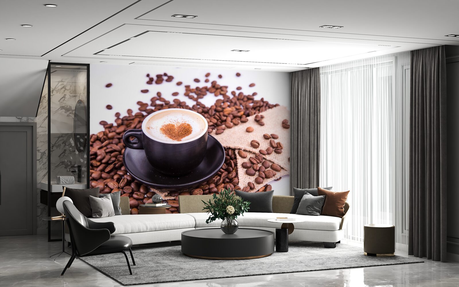 Fototapeten Eine wunderschön zubereitete Tasse Kaffee