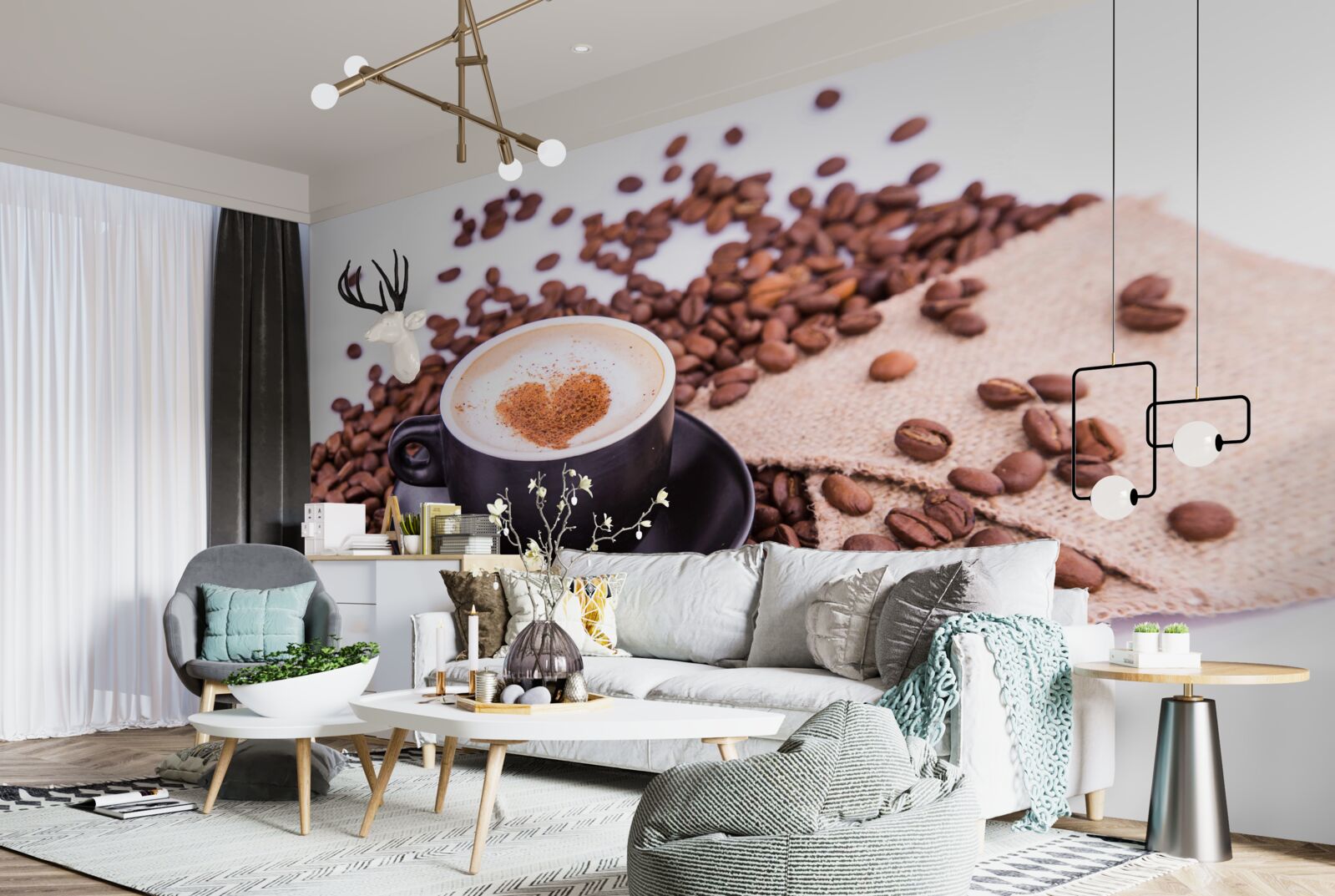 Fototapeten Eine wunderschön zubereitete Tasse Kaffee