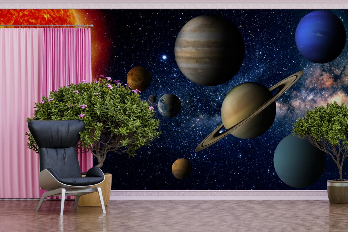 Fototapeten Größen von Planeten und Sternen