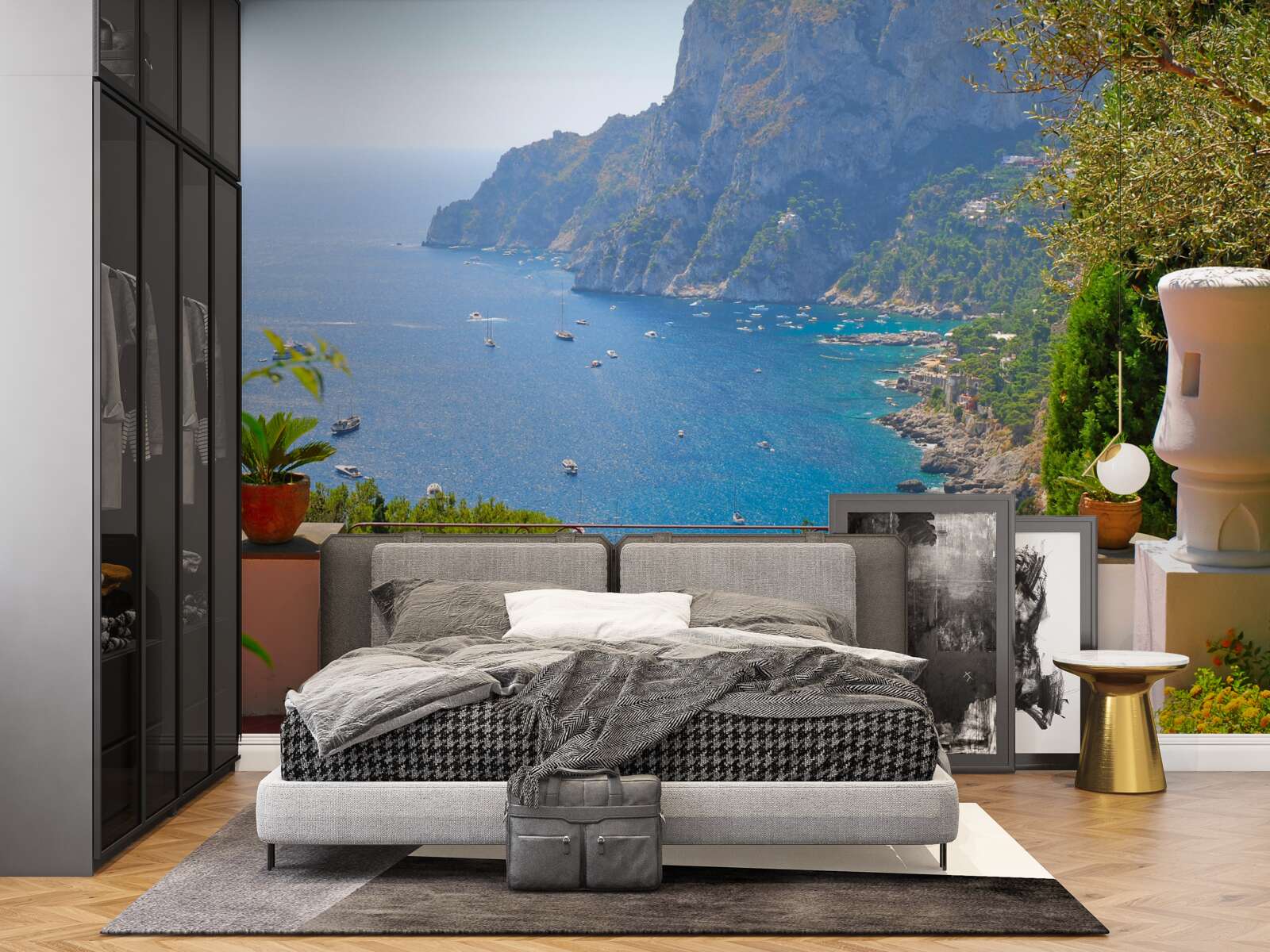 Fototapeten Terrasse mit Balkon und Meerblick