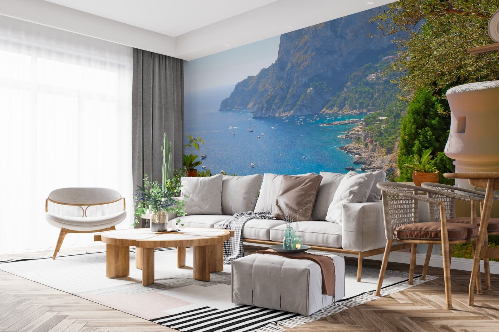 Fototapeten Terrasse mit Balkon und Meerblick
