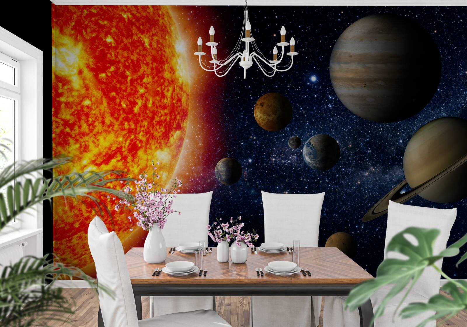Fototapeten Planeten um die Sonne herum zirkulieren