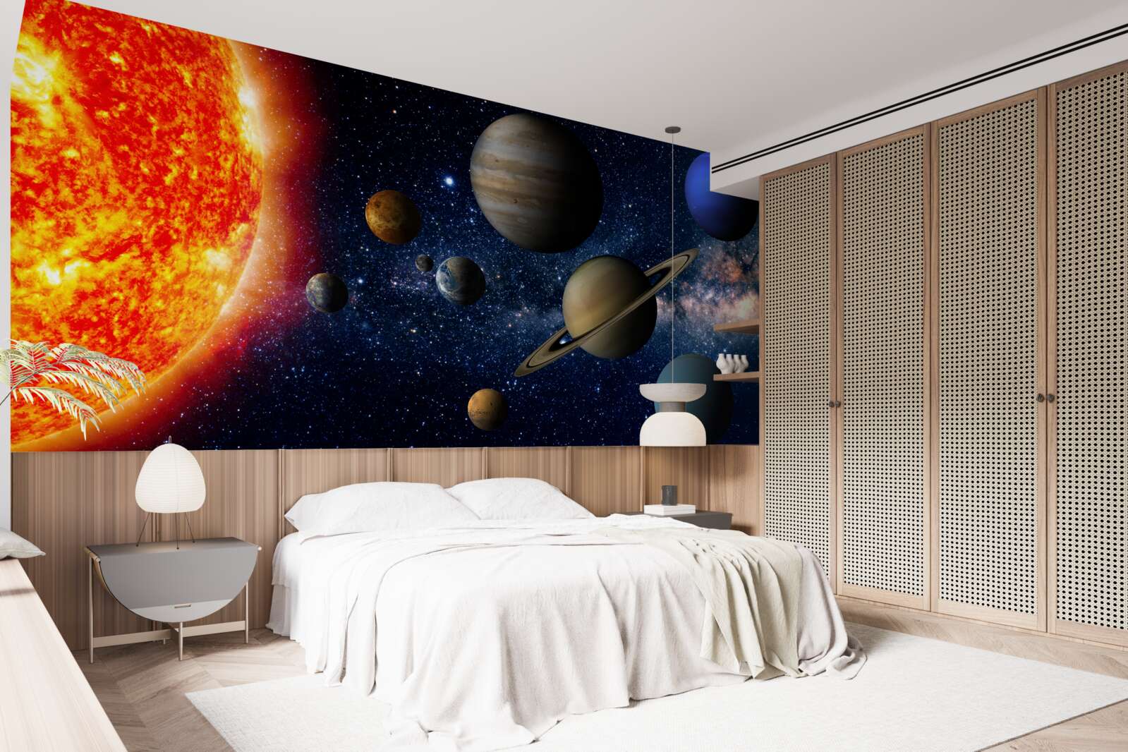 Fototapeten Planeten um die Sonne herum zirkulieren