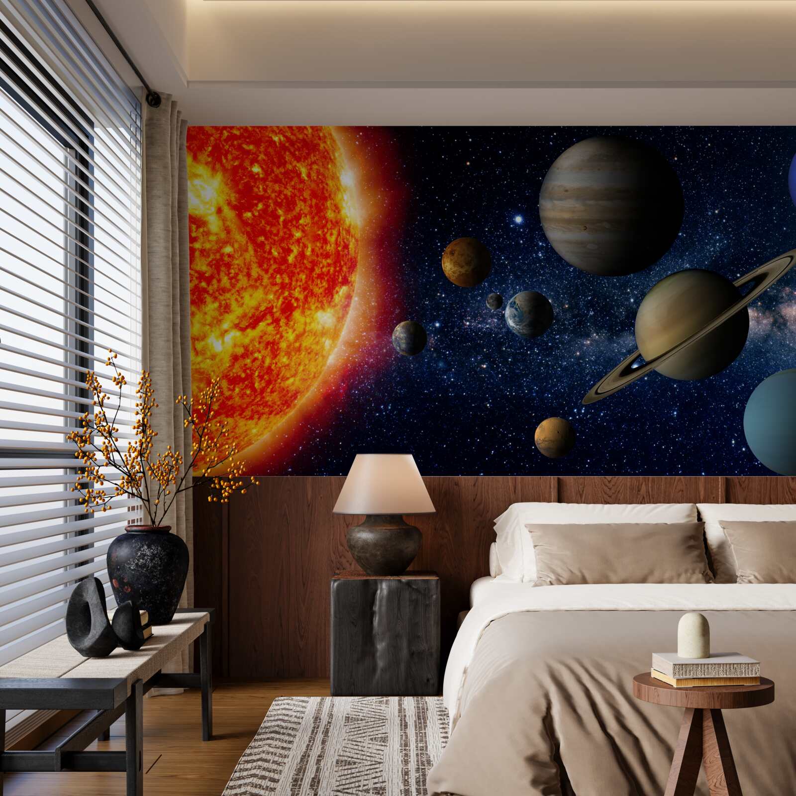 Fototapeten Planeten um die Sonne herum zirkulieren
