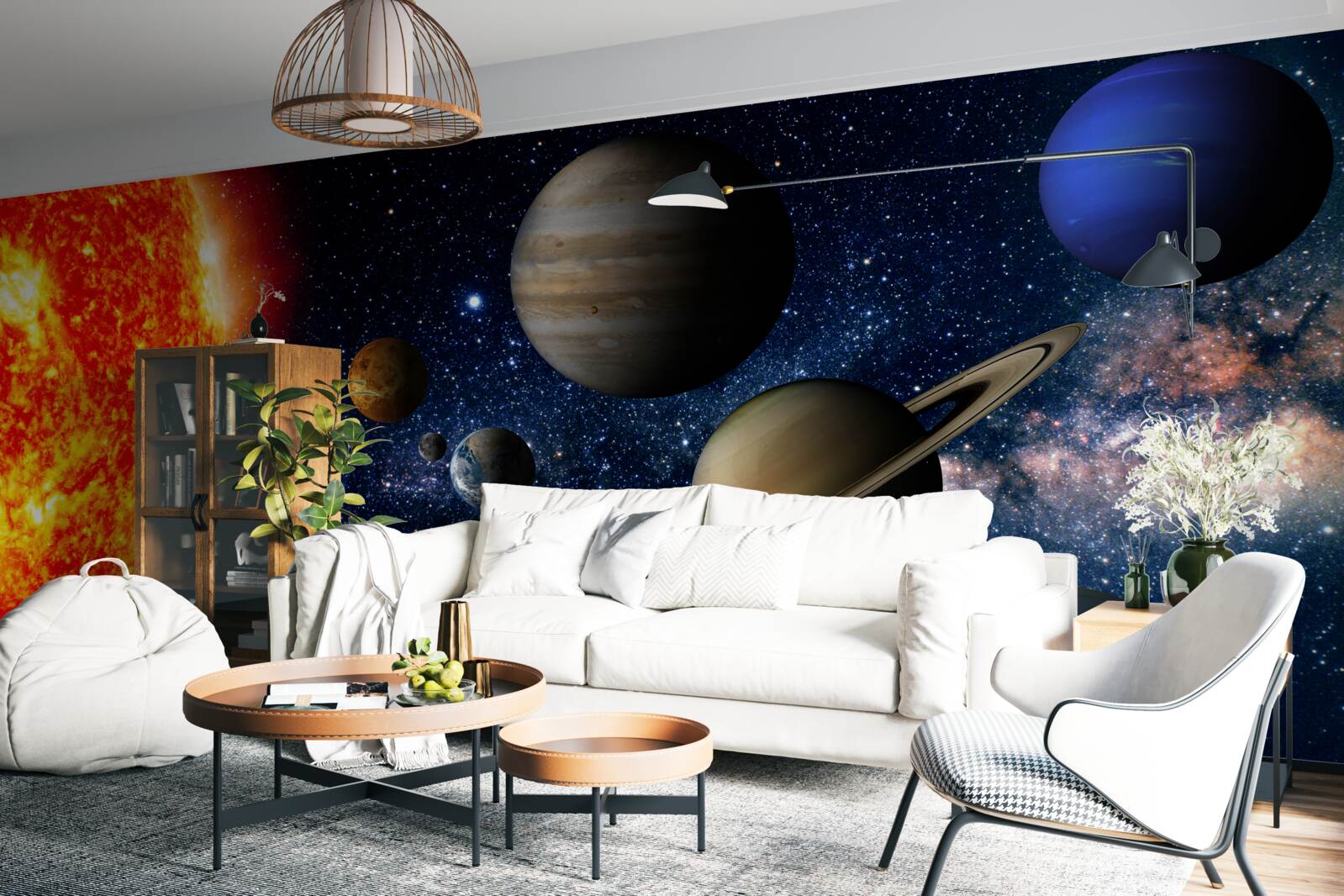 Fototapeten Planeten um die Sonne herum zirkulieren