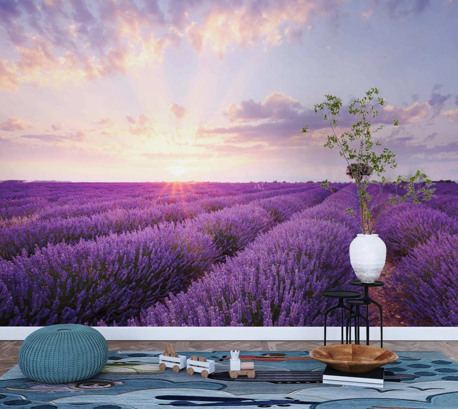 Fototapeten Lavendelfeld mit Aroma gefüllt