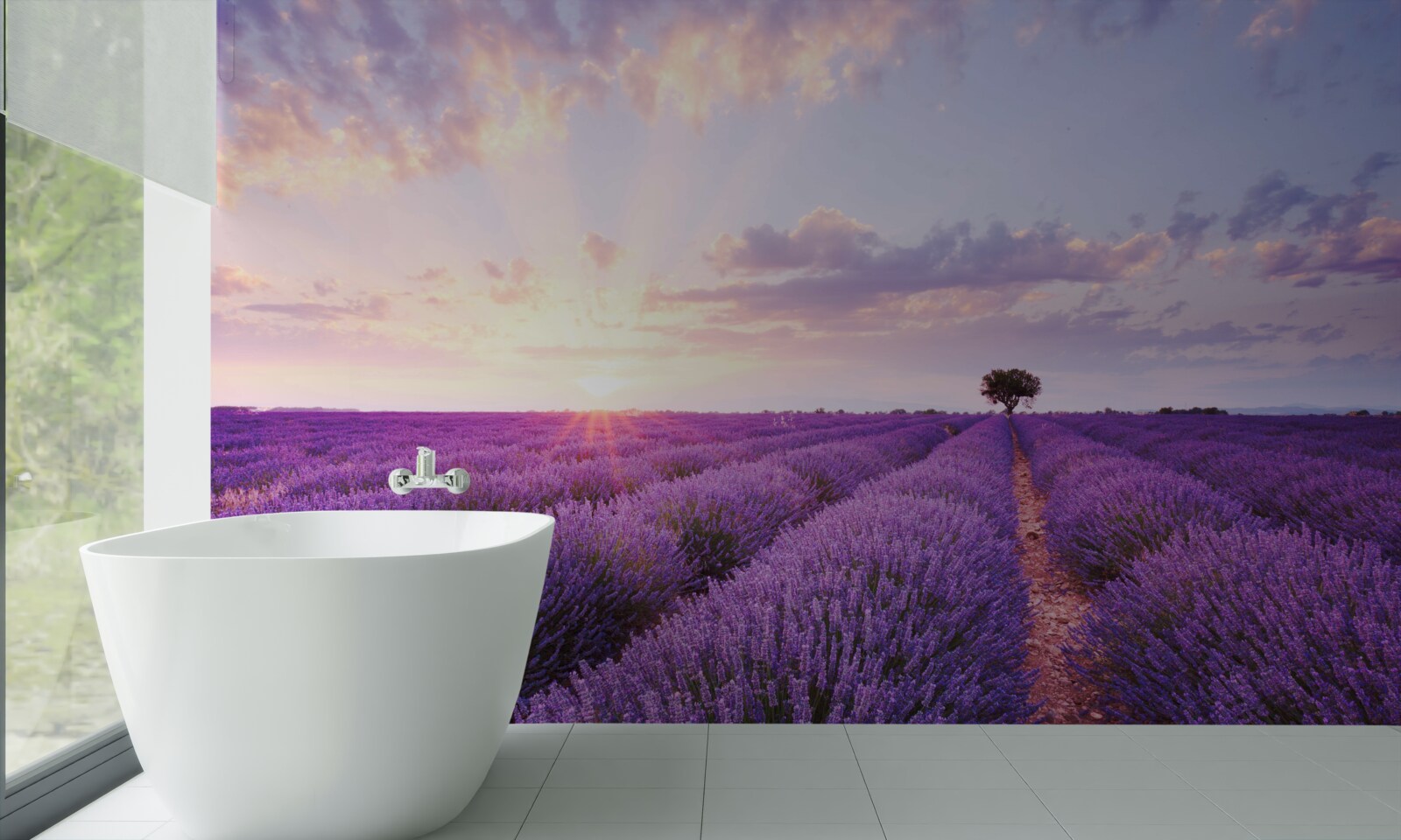 Fototapeten Lavendelfeld mit Aroma gefüllt
