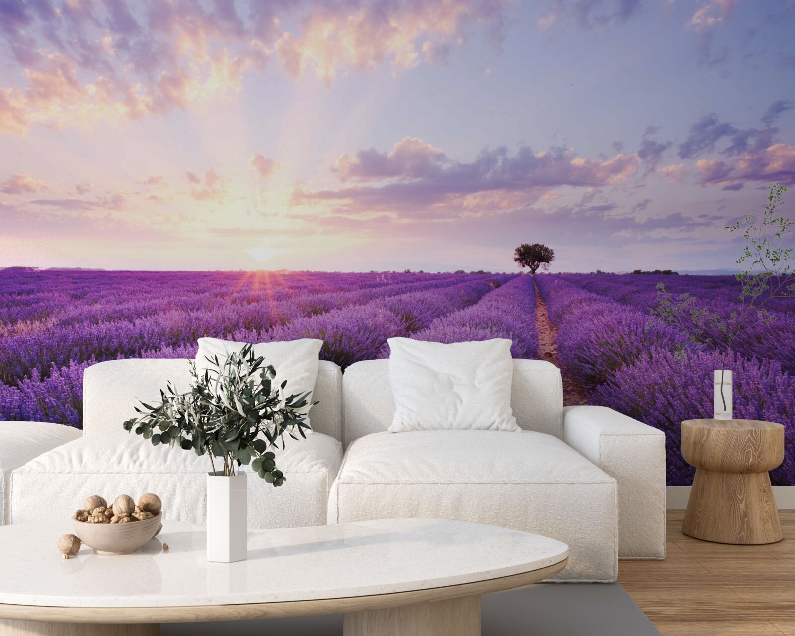 Fototapeten Lavendelfeld mit Aroma gefüllt