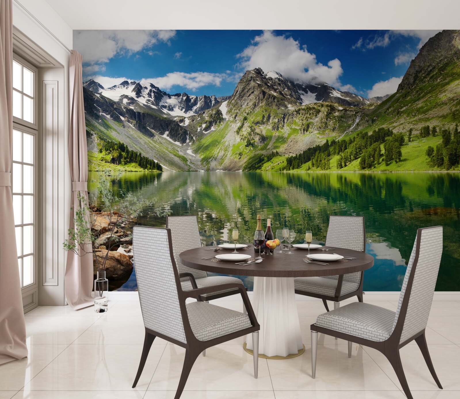 Fototapeten Reflexion der Landschaft im Wasser