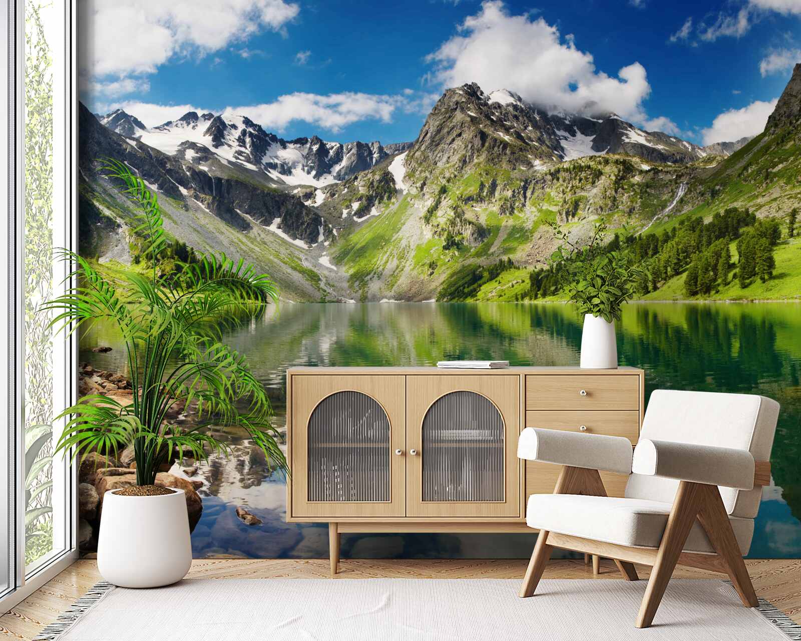 Fototapeten Reflexion der Landschaft im Wasser