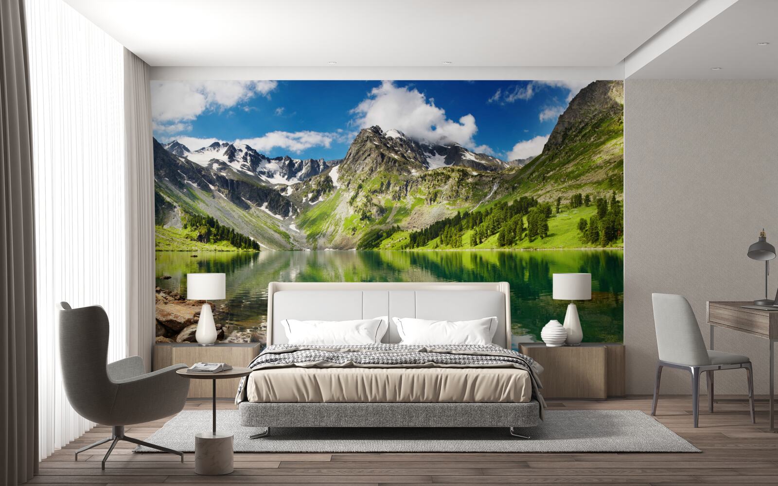 Fototapeten Reflexion der Landschaft im Wasser