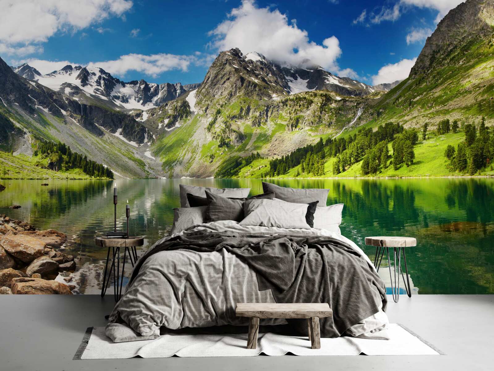 Fototapeten Reflexion der Landschaft im Wasser