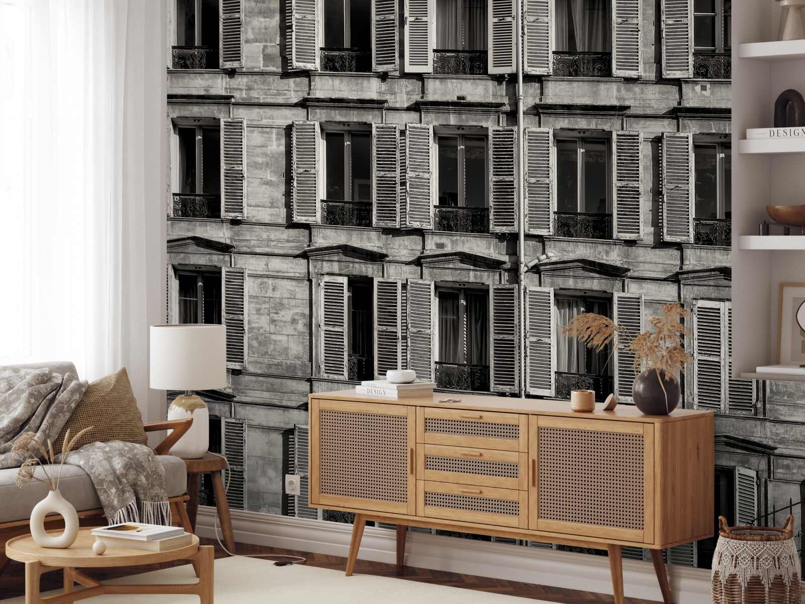 Fototapeten Fensterdiffusoren in der Schwarz -Weiß -Palette