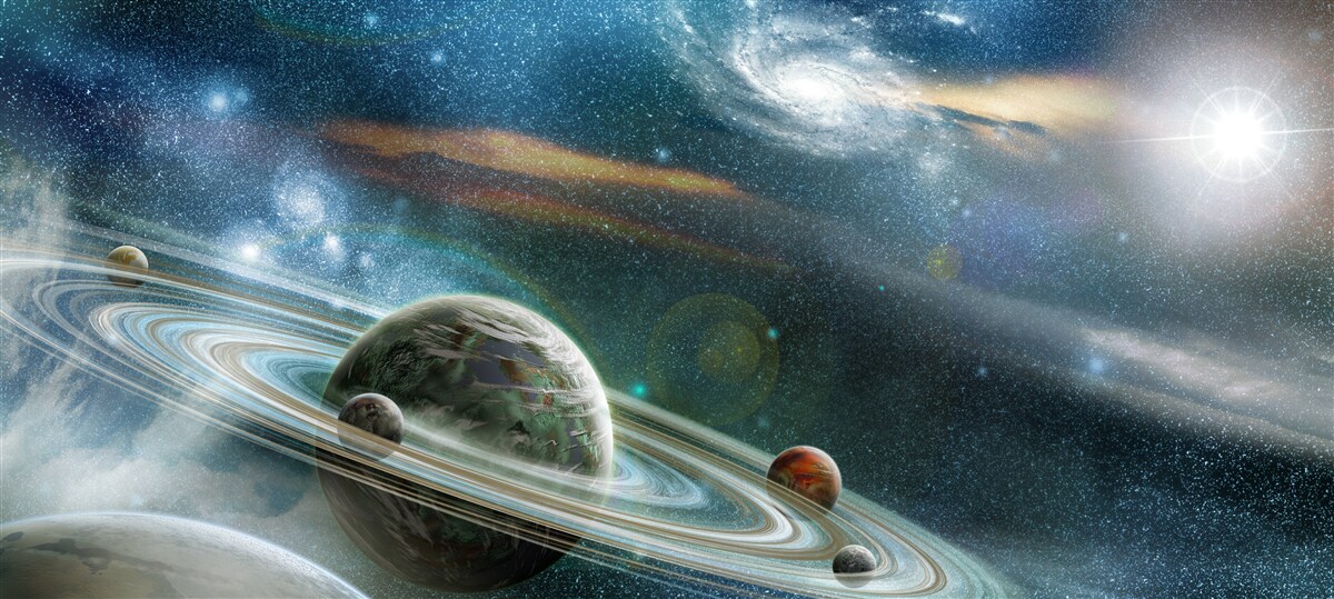 Fototapeten Planeten und Galaxien im Universum