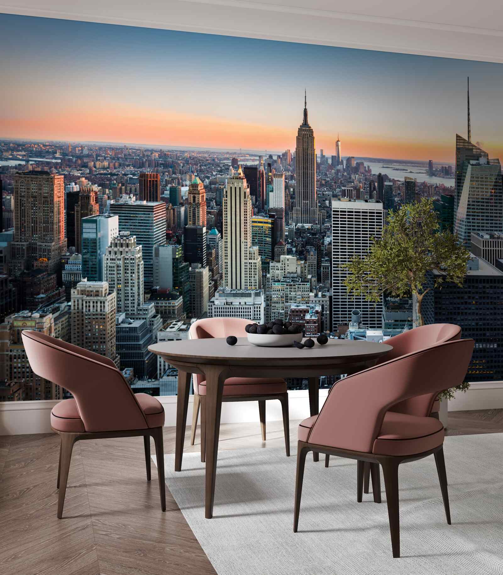 Fototapeten Panorama der Stadt vom Dach in New York