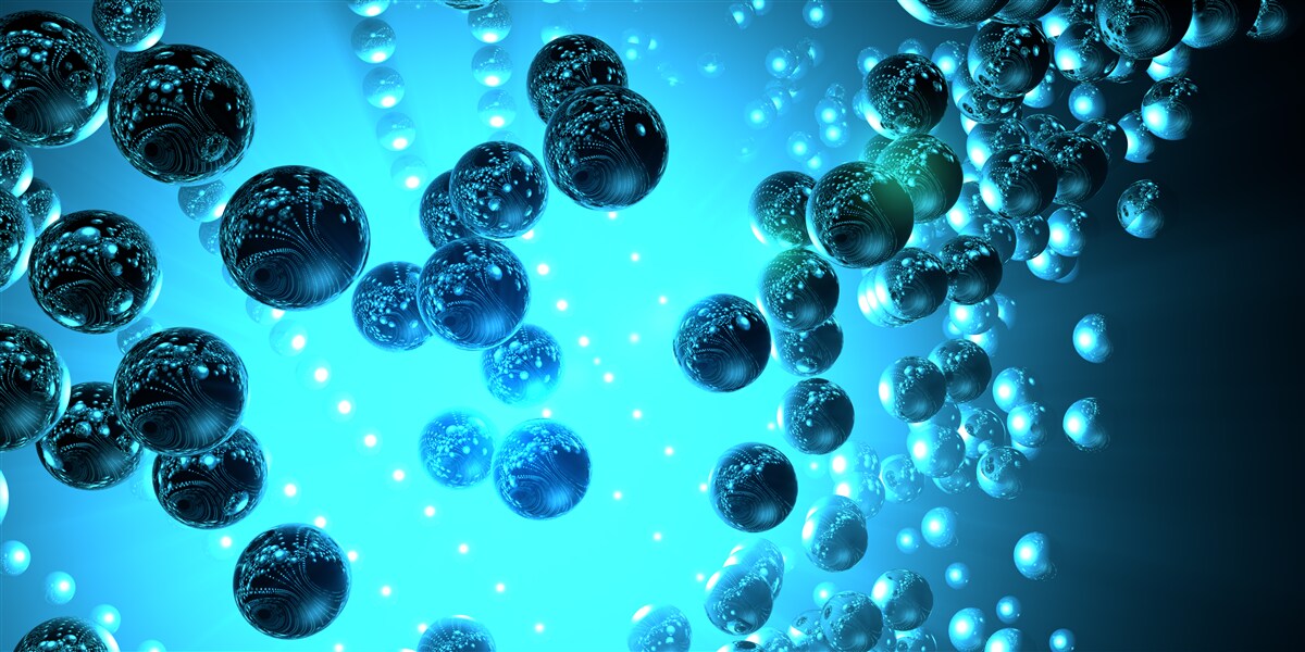 Fototapeten Das Wasser im Glas besteht aus Molekülen