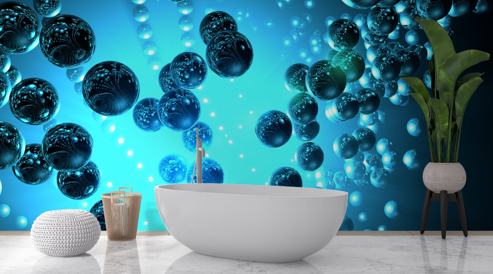 Fototapeten Das Wasser im Glas besteht aus Molekülen