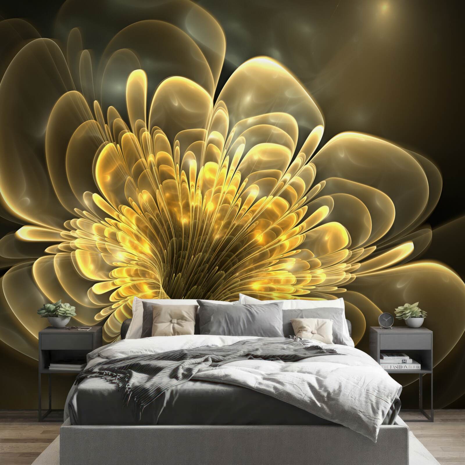 Fototapeten transparente gelbe Knospe