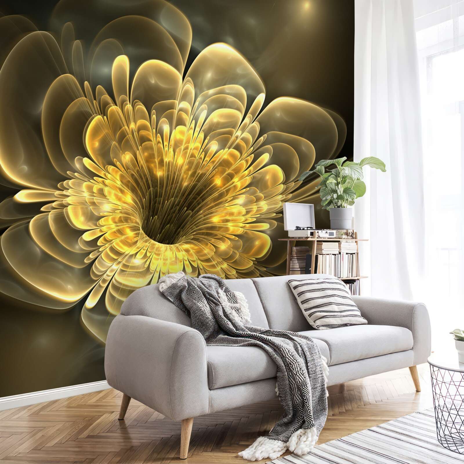 Fototapeten transparente gelbe Knospe