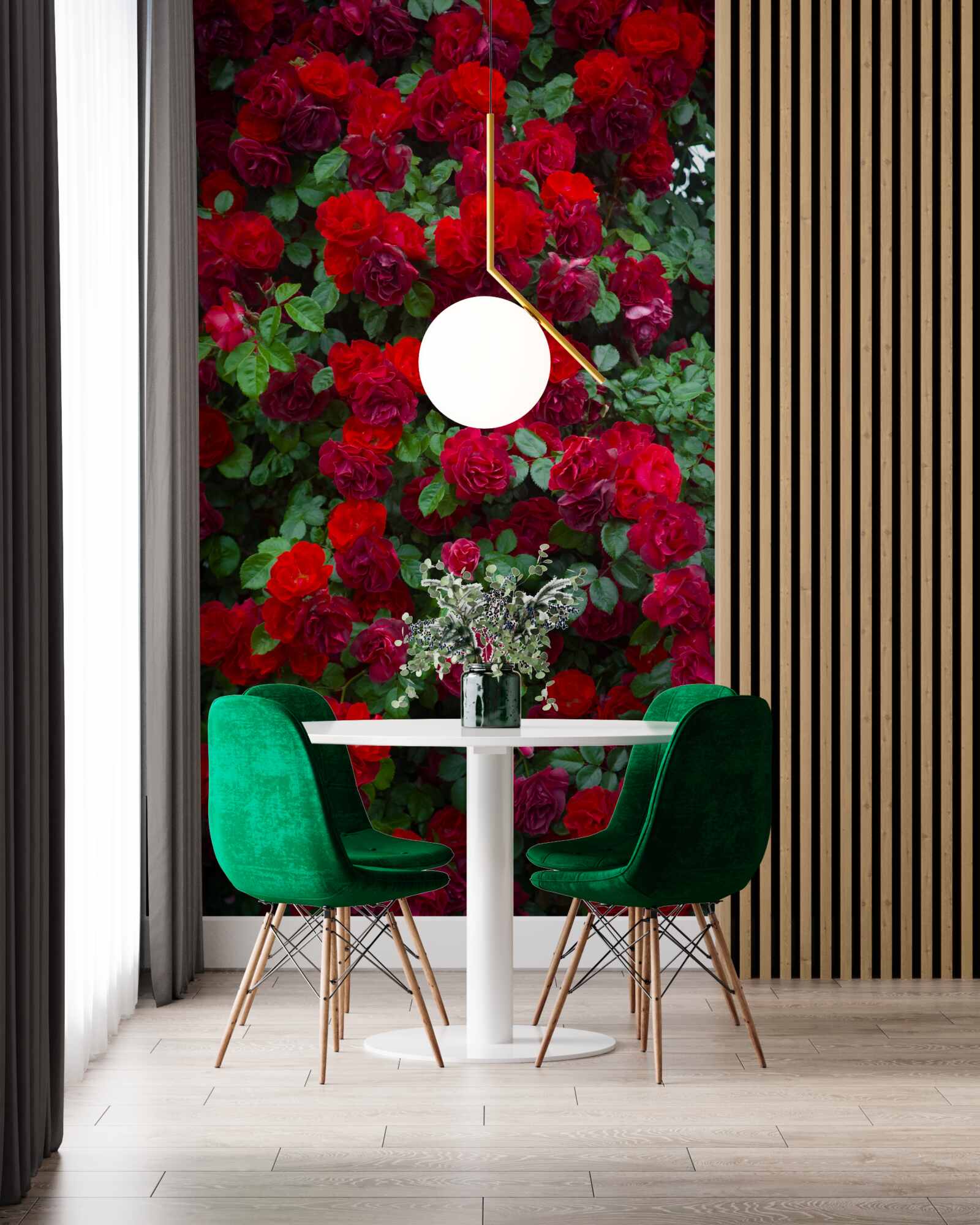Fototapeten Scarlet Rose Strauch