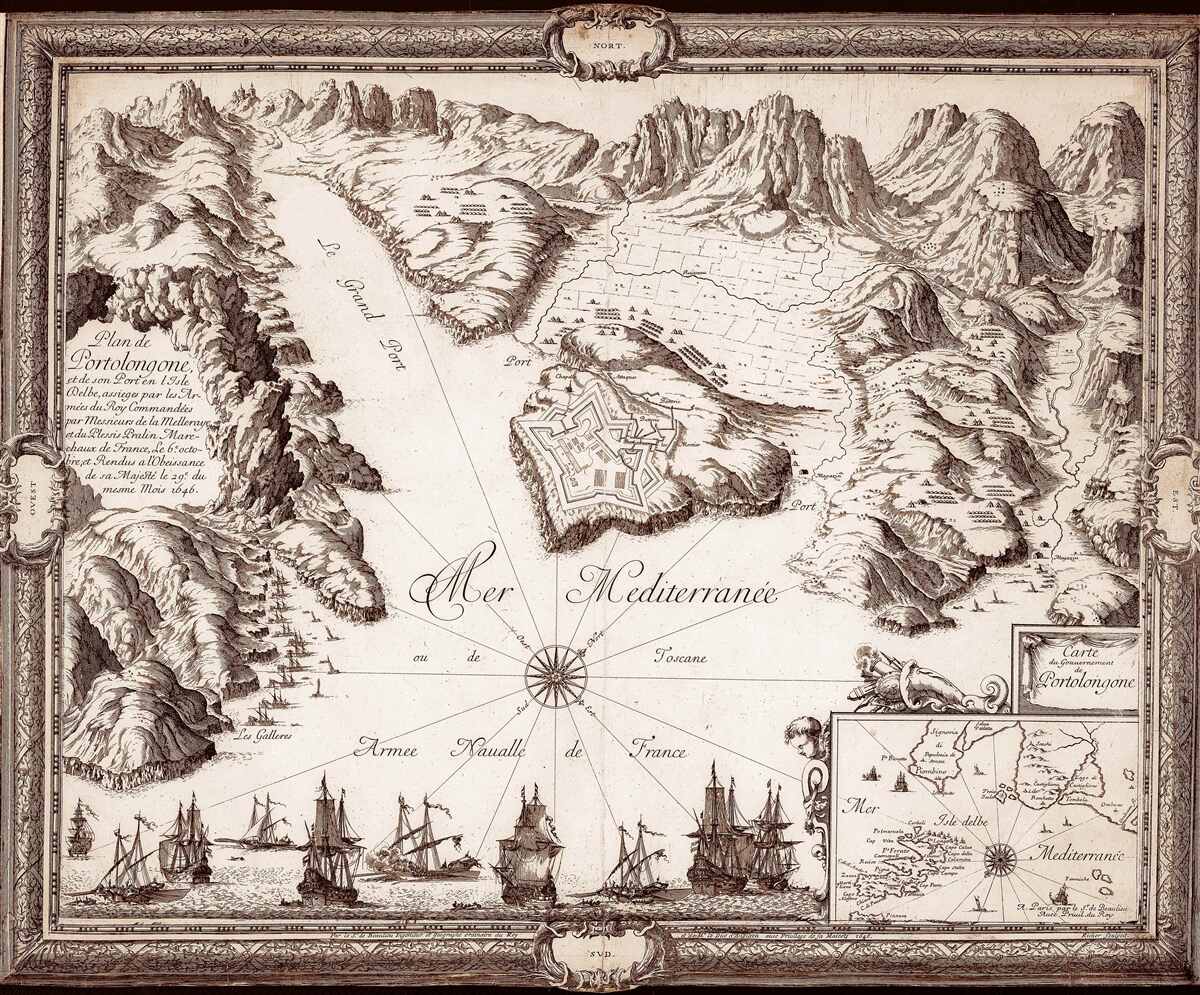 Fototapeten Alte Karte des Archipels im Ozean