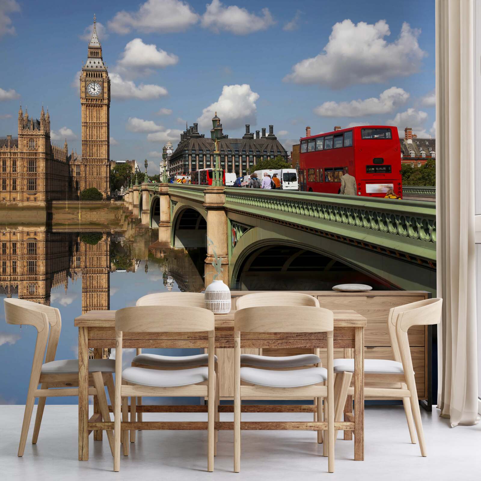 Fototapeten den Fluss überqueren, der zu Big Ben führt