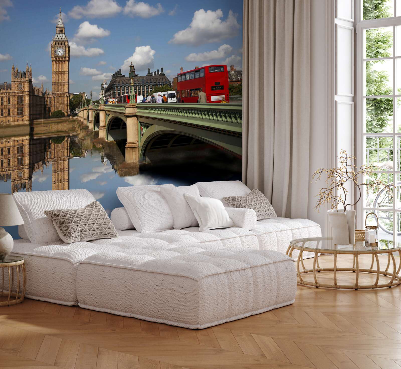 Fototapeten den Fluss überqueren, der zu Big Ben führt
